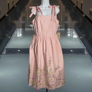 Joie Light Pink Floral Midi Dress Size XL